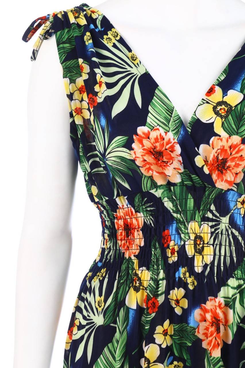 Carou Ohne Label Maxi-Kleid mit Blumen-Print Black Friday Preise