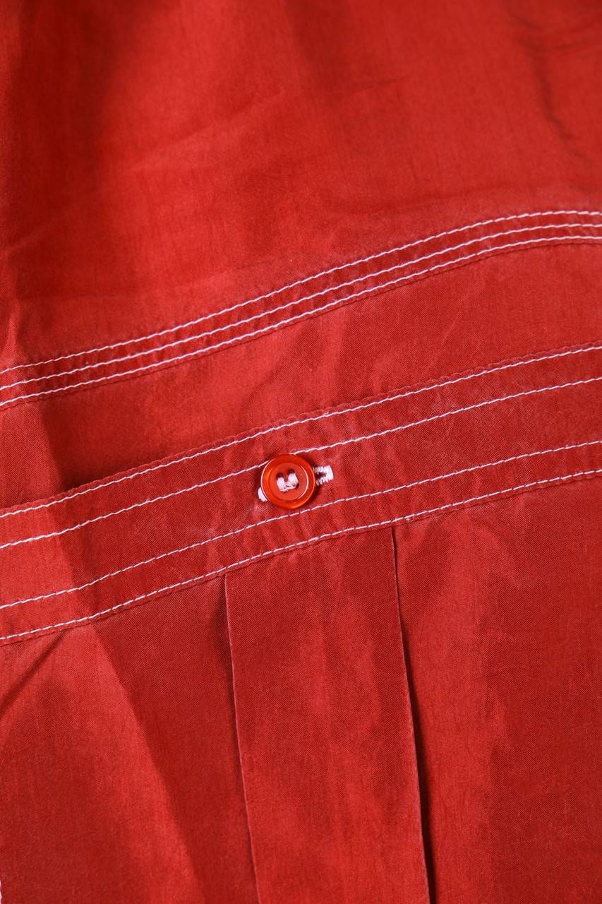 Carou VINTAGE Kurzarm-Hemd Casual uni aus Seide mit aufgesetzten Taschen Limitierter Zeitrabatt