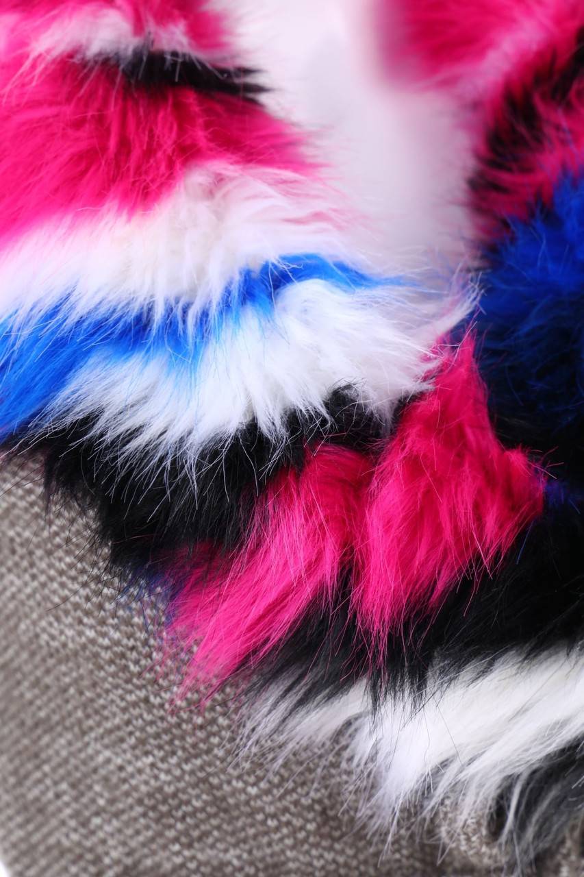 Carou Ohne Label Wickel-Cardigan mit Fake Fur-Besatz Online