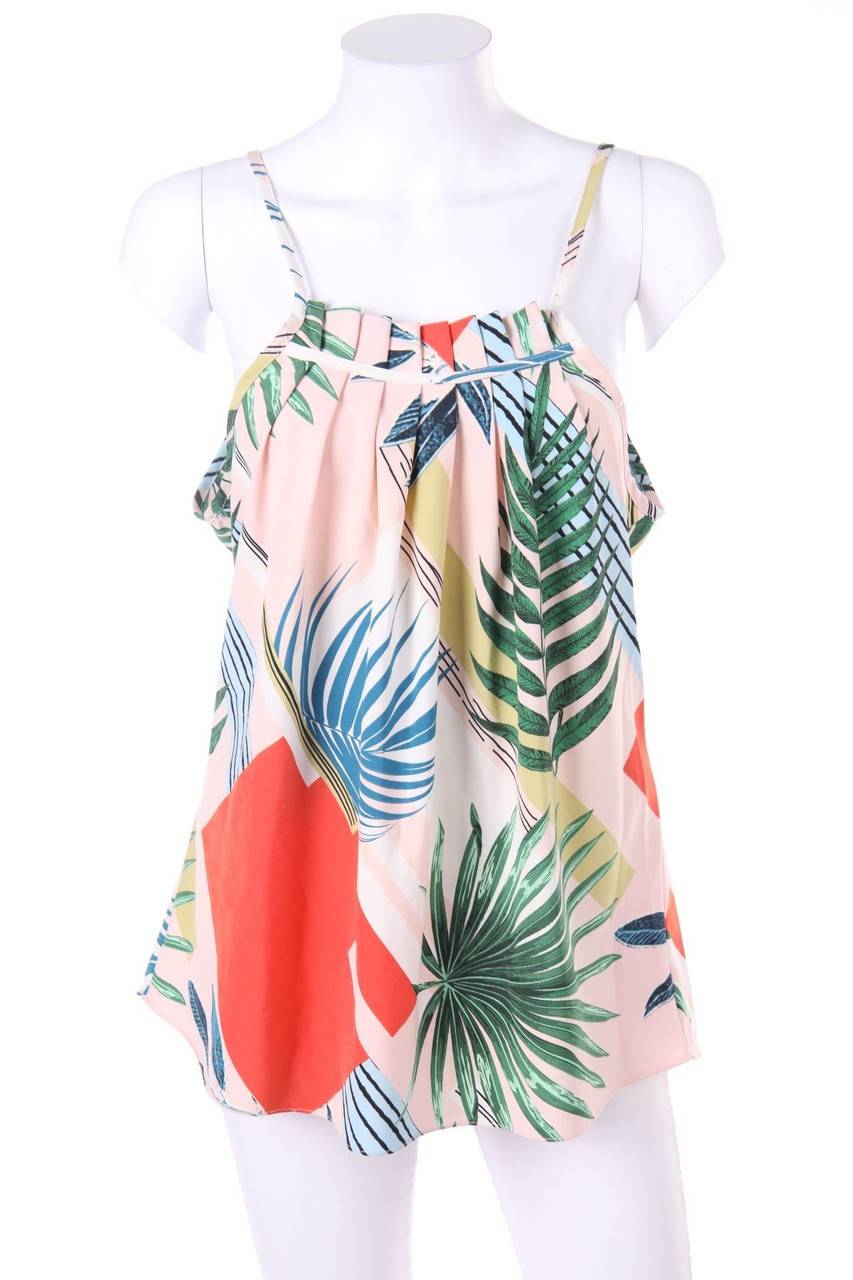 Carou Ohne Label Top mit Tropical Print Neueste Mode
