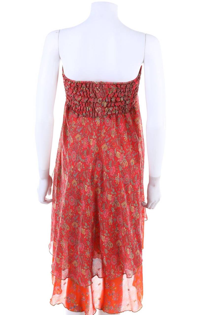 Carou Ohne Label Seidenkleid mit Muster Online Shopping