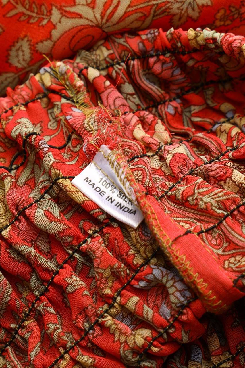 Carou Ohne Label Seidenkleid mit Muster Online Shopping