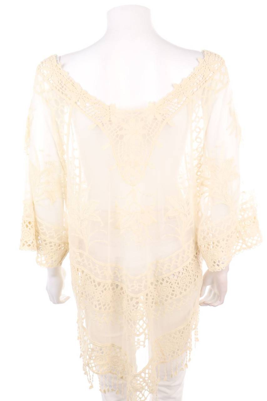Carou Ohne Label Tunika-Bluse aus Spitze mit Fransen Neueste Mode