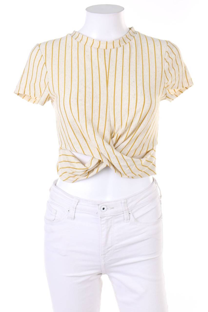 Carou Ohne Label Cropped-Shirt mit Streifen Kauf eins, bekomm eins gratis