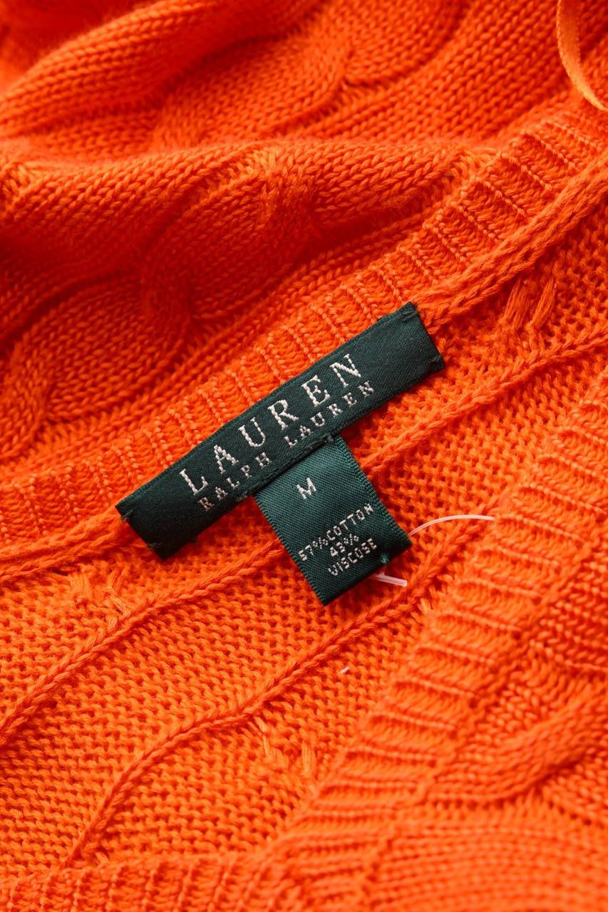 Carou LAUREN RALPH LAUREN Strick-Pullover aus Baumwoll-Mix mit Zopf-Muster Im Verkauf