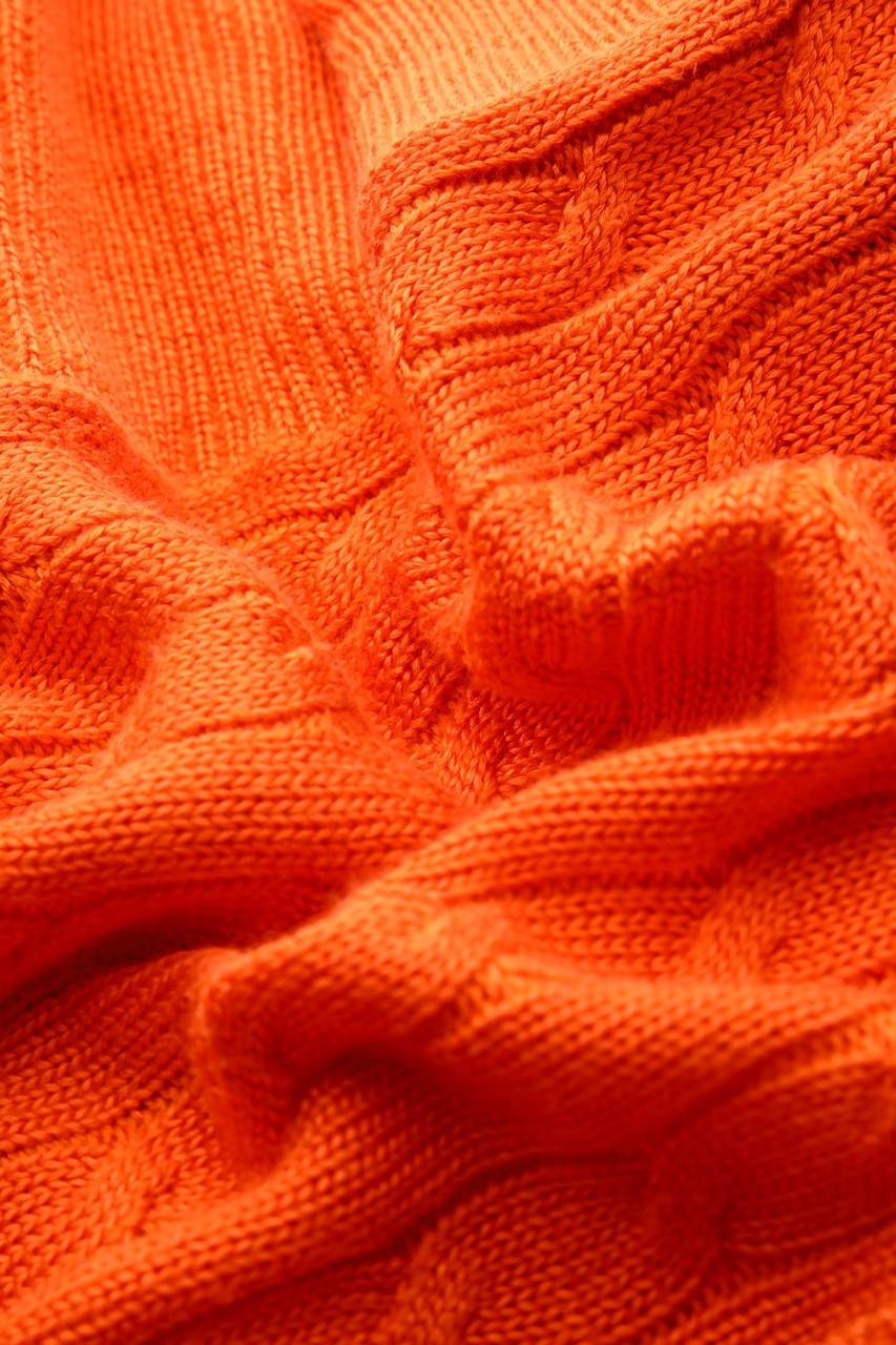 Carou LAUREN RALPH LAUREN Strick-Pullover aus Baumwoll-Mix mit Zopf-Muster Im Verkauf