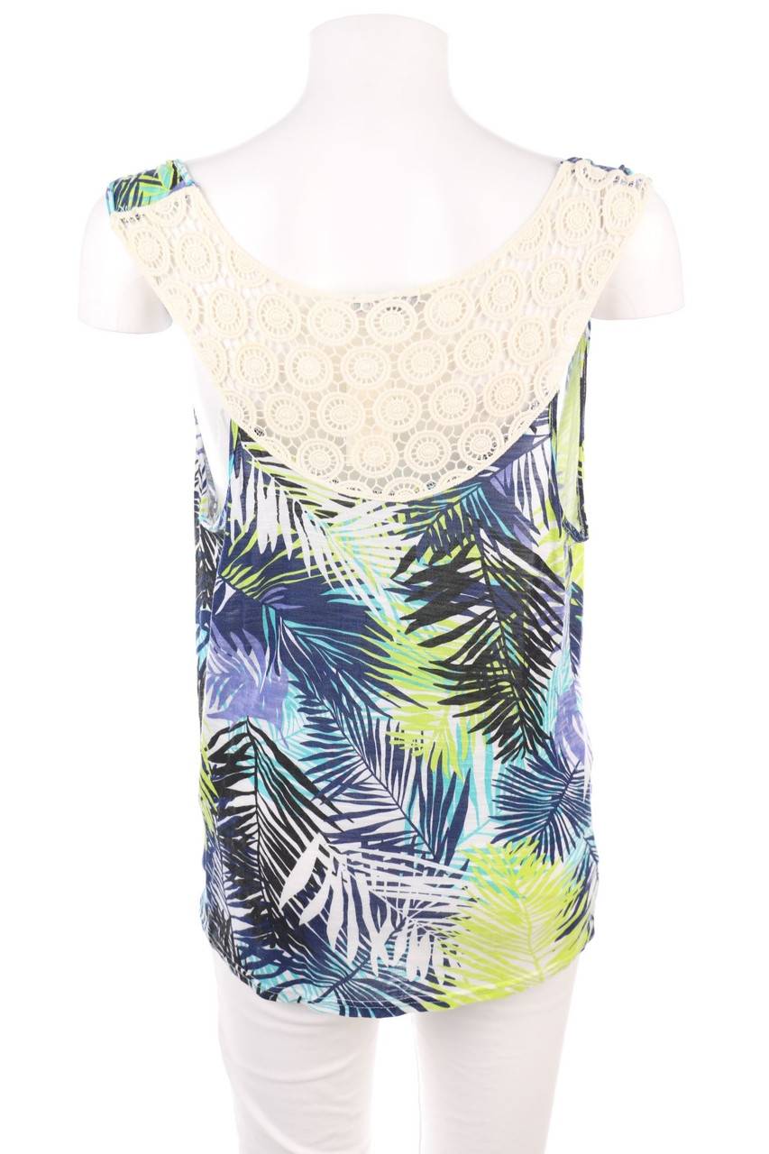 Carou maddison Top aus Viskose mit Tropical Print mit Spitze Schlussverkauf