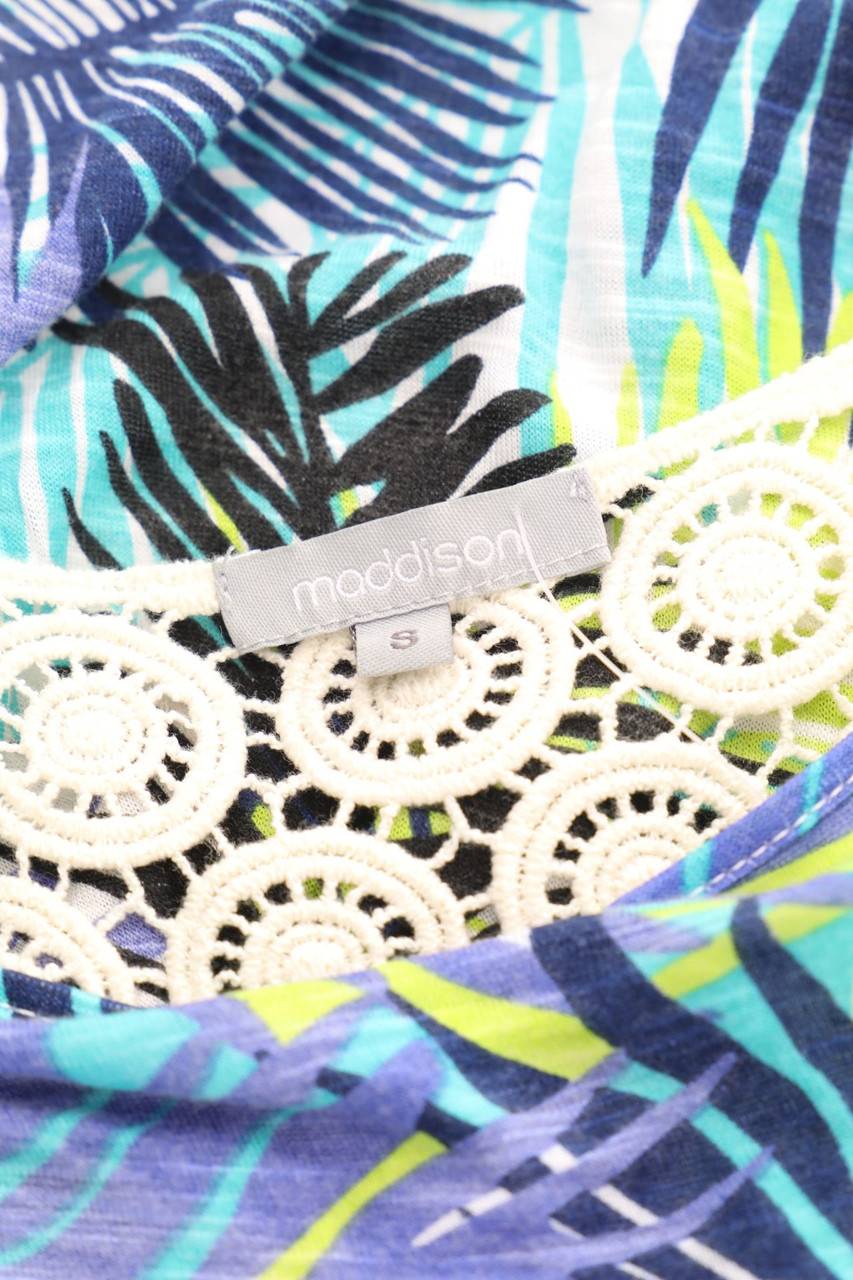 Carou maddison Top aus Viskose mit Tropical Print mit Spitze Schlussverkauf