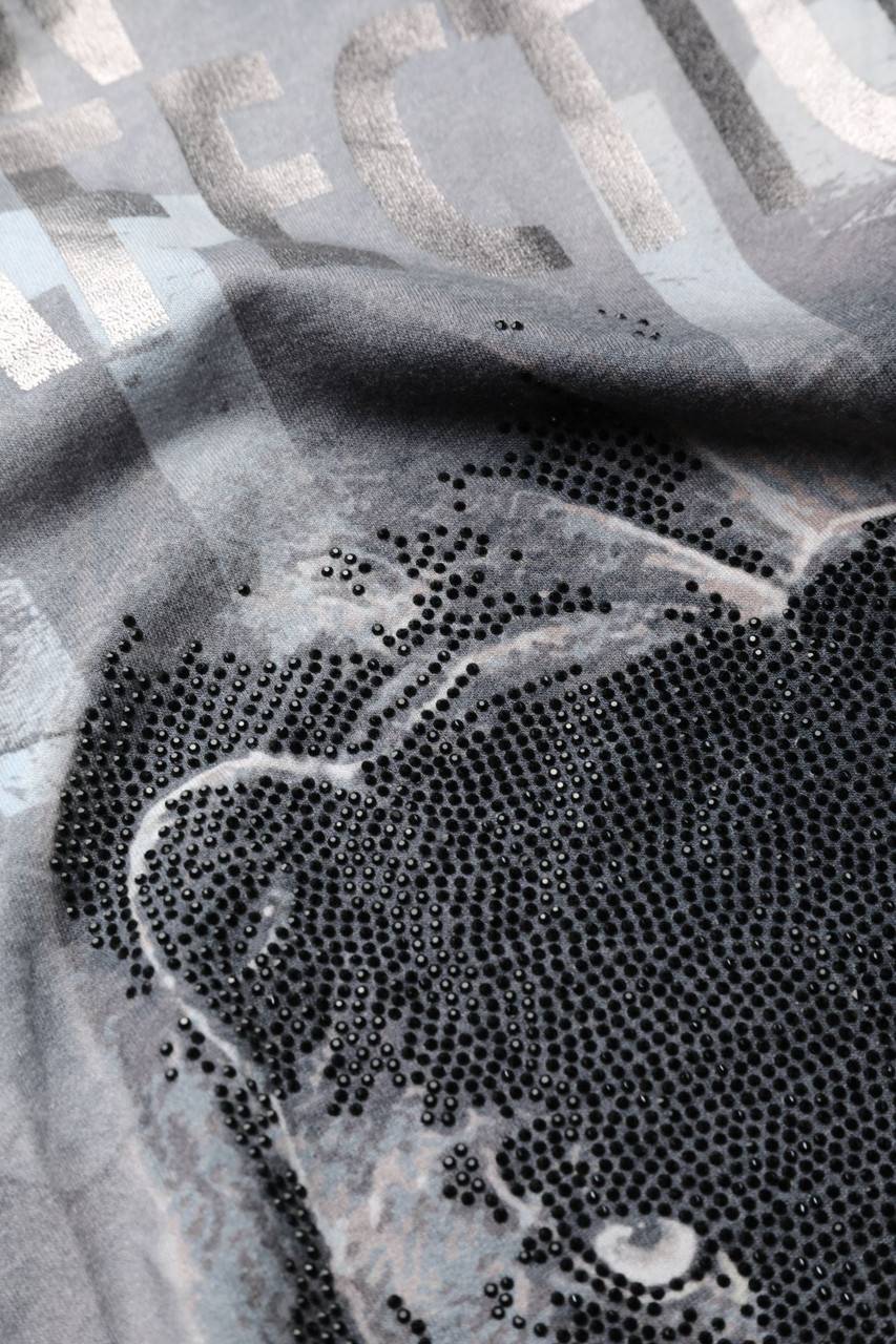 Carou monari Kurzarm-Shirt mit Strass-Steinen Black Friday