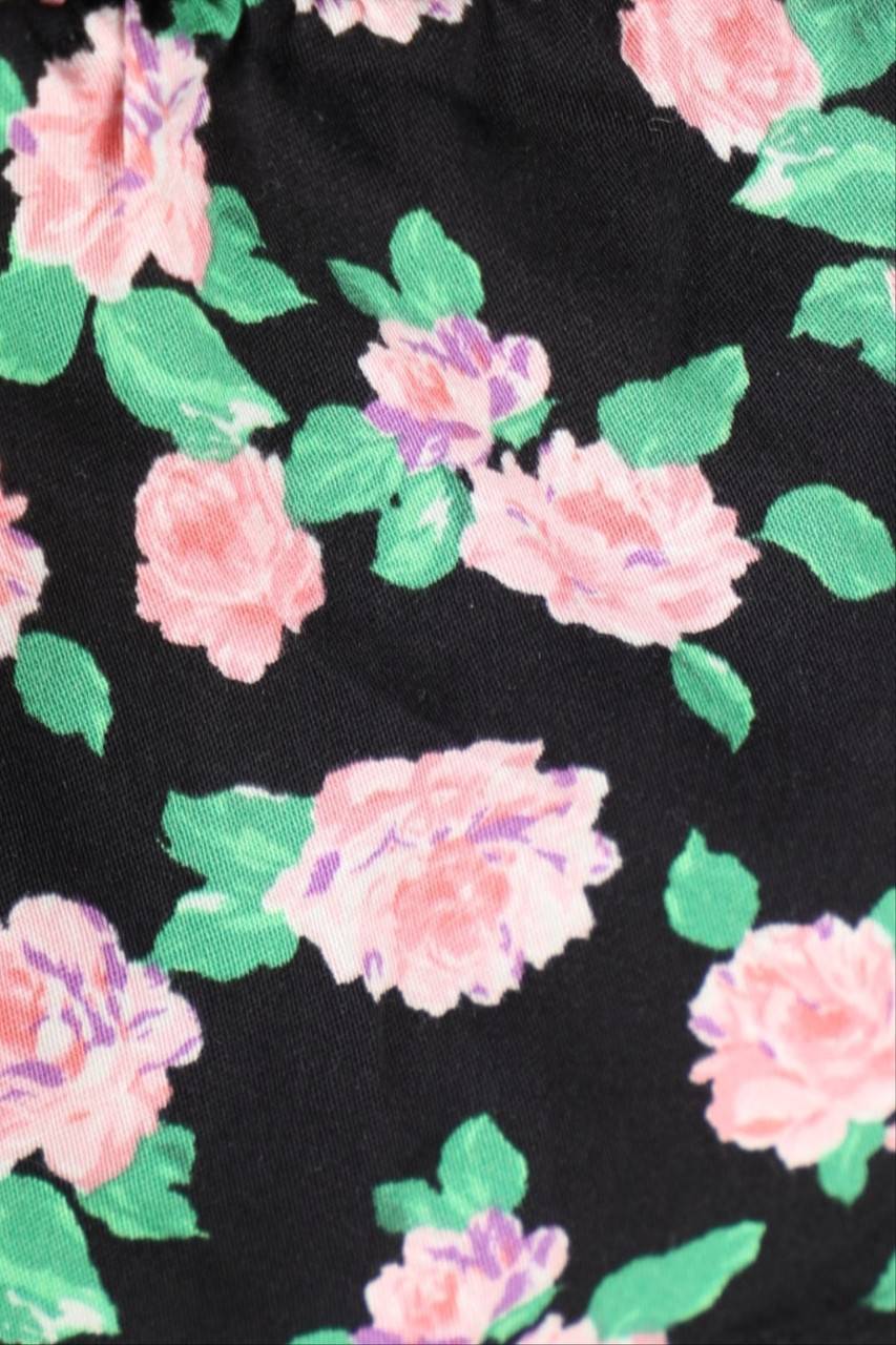 Carou ZARA Cropped-Kurzarm-Bluse mit Blumen-Print Räumungsverkauf