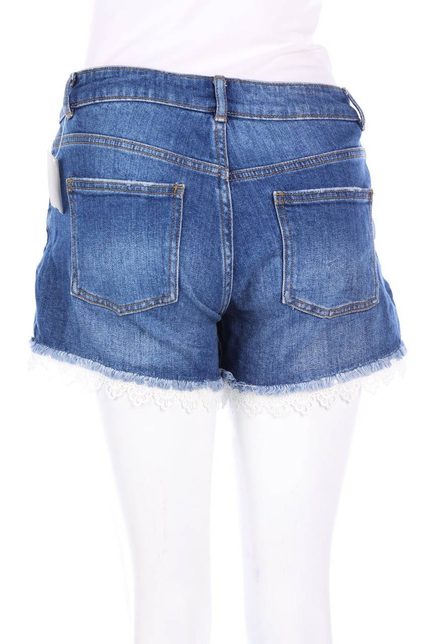 Carou AMISU Used Look Jeans-Shorts mit Spitze Günstiger Verkauf