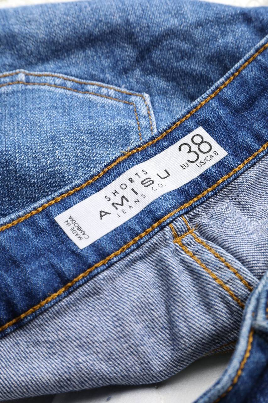 Carou AMISU Used Look Jeans-Shorts mit Spitze Günstiger Verkauf