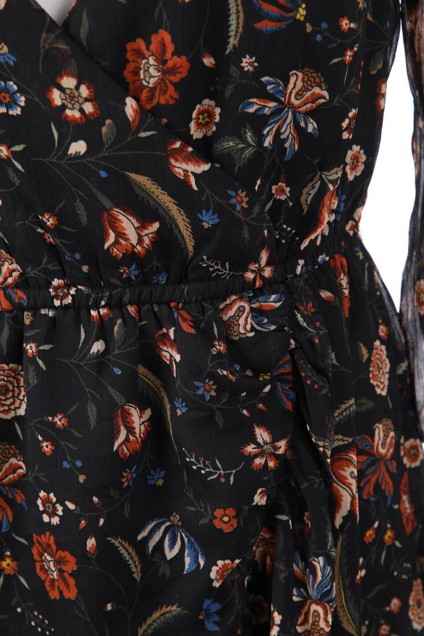 Carou Pepe Jeans Chiffon-Midikleid in Wickel-Optik mit floralem Muster Versandkostenfrei