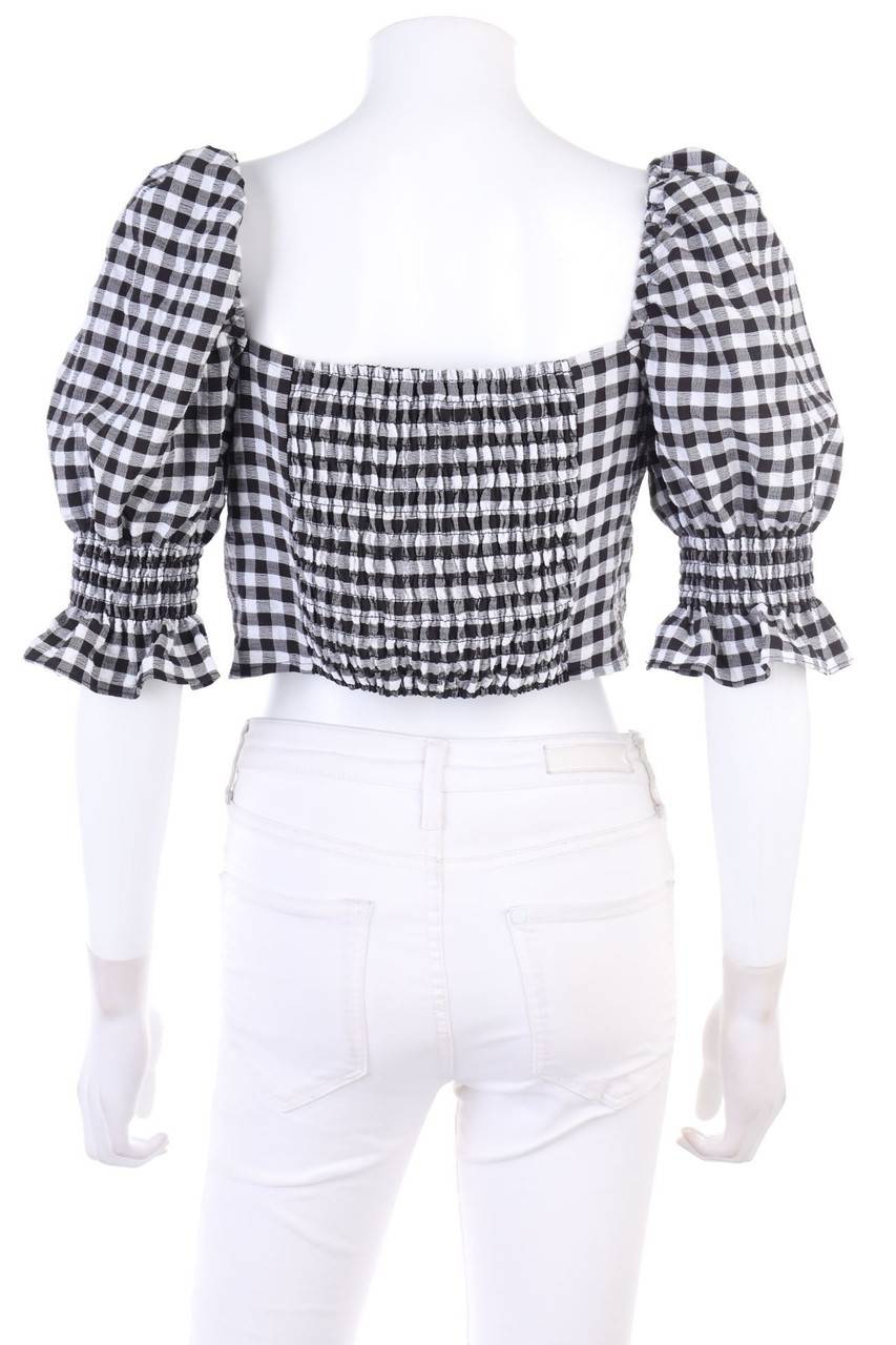 Carou H&M DIVIDED Cropped-Kurzarm-Bluse mit Puffärmeln Riesige Ersparnisse