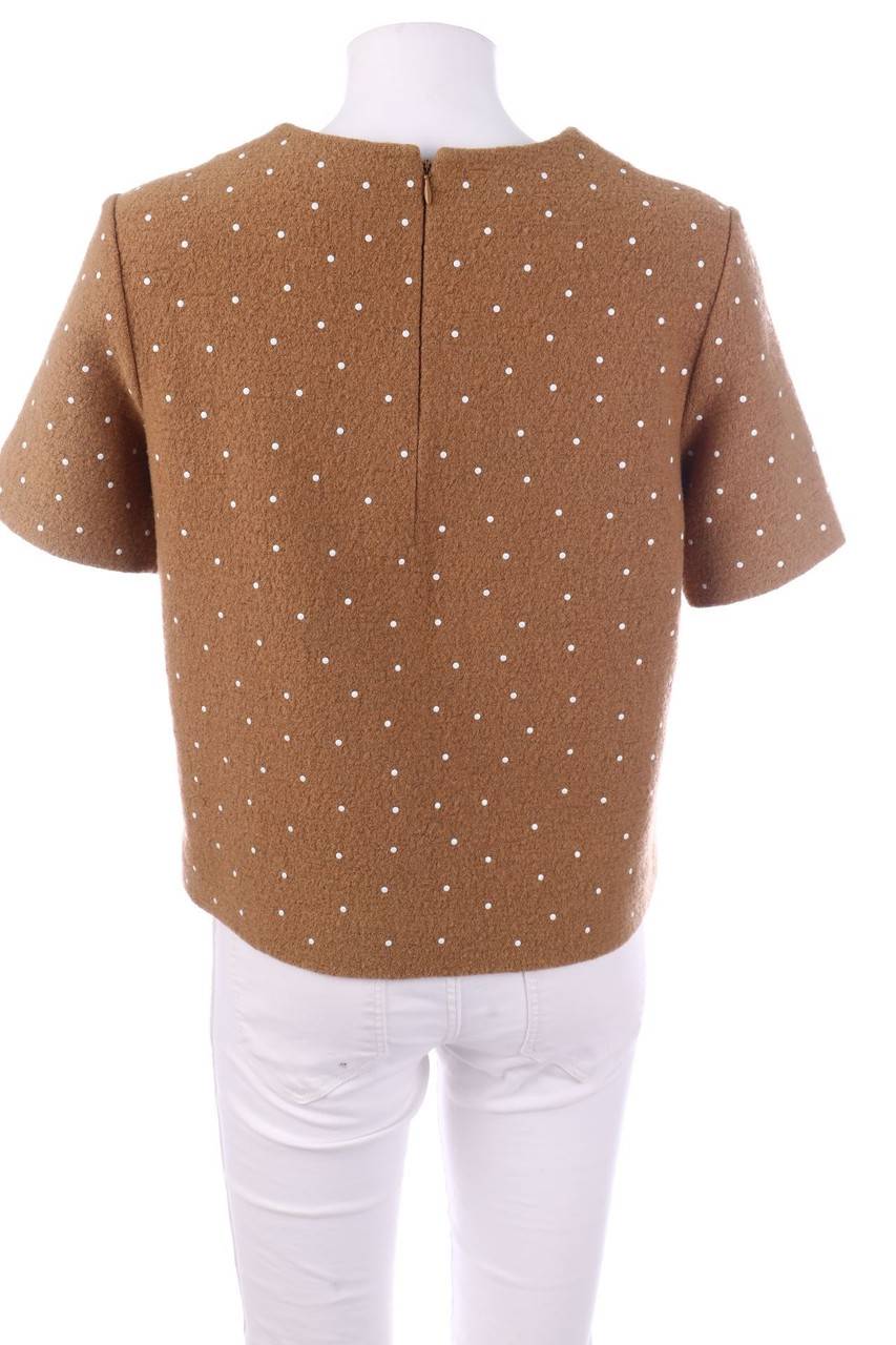 Carou COS Kurzarm-Bluse aus Woll-Mix Kostenlose Rückgabe