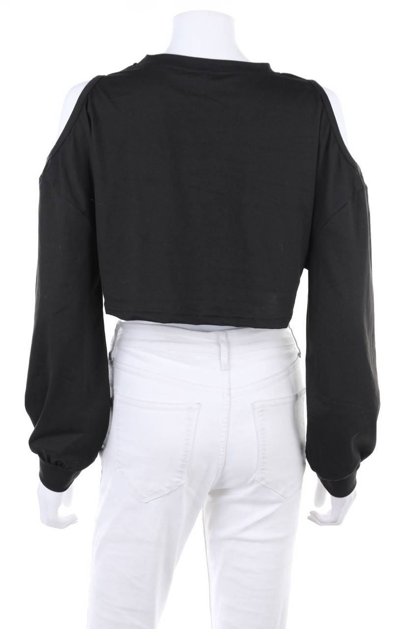 Carou Ohne Label Cold-Shoulder-Cropped-Shirt mit langem Ärmel Letzter Tag