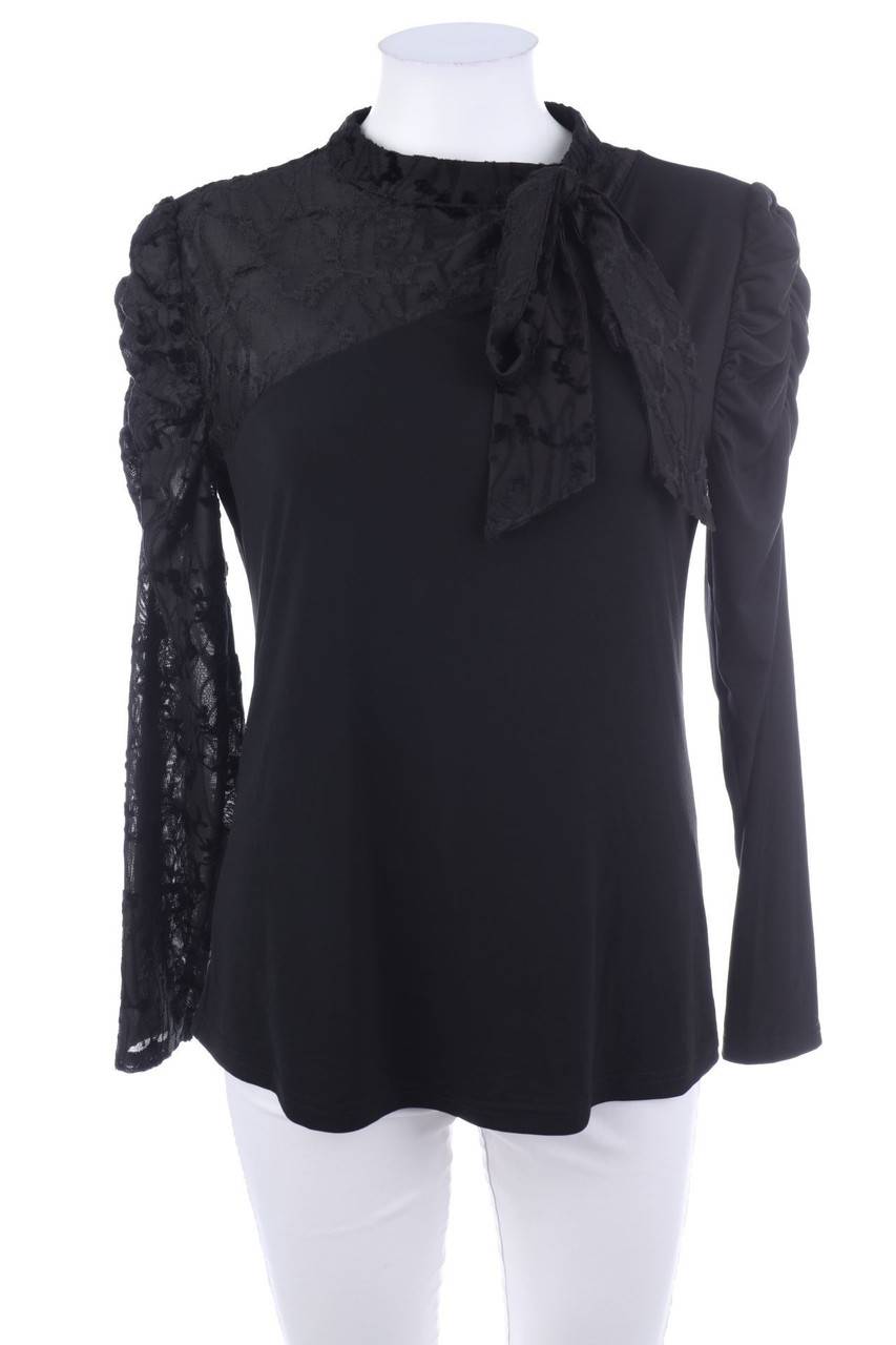 Carou orsay Longsleeve-Shirt mit floralem Muster mit Schleife Sonderangebot