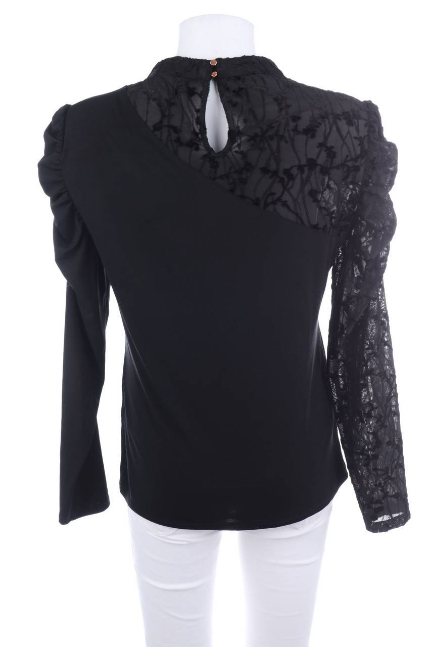Carou orsay Longsleeve-Shirt mit floralem Muster mit Schleife Sonderangebot
