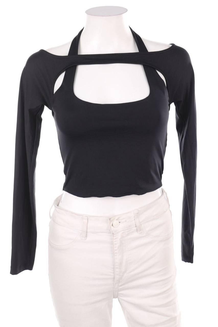 Carou Ohne Label Cropped-Longsleeve-Shirt mit Cut-outs Zeitlich begrenztes Angebot
