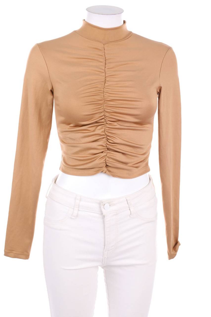 Carou AMISU Cropped-Longsleeve-Shirt mit Raffungen Schlussverkauf