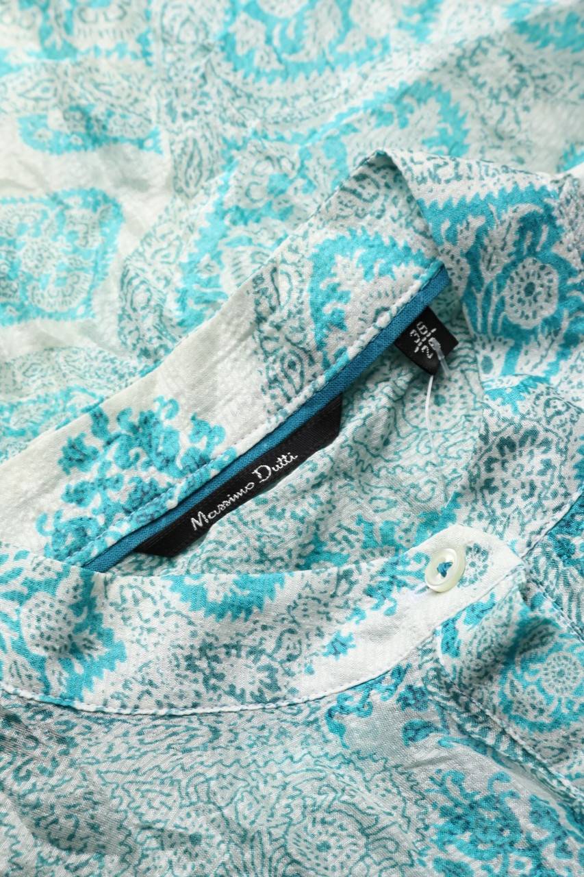 Carou Massimo Dutti Seiden-Bluse mit floralem Muster Kostenlose Rückgabe