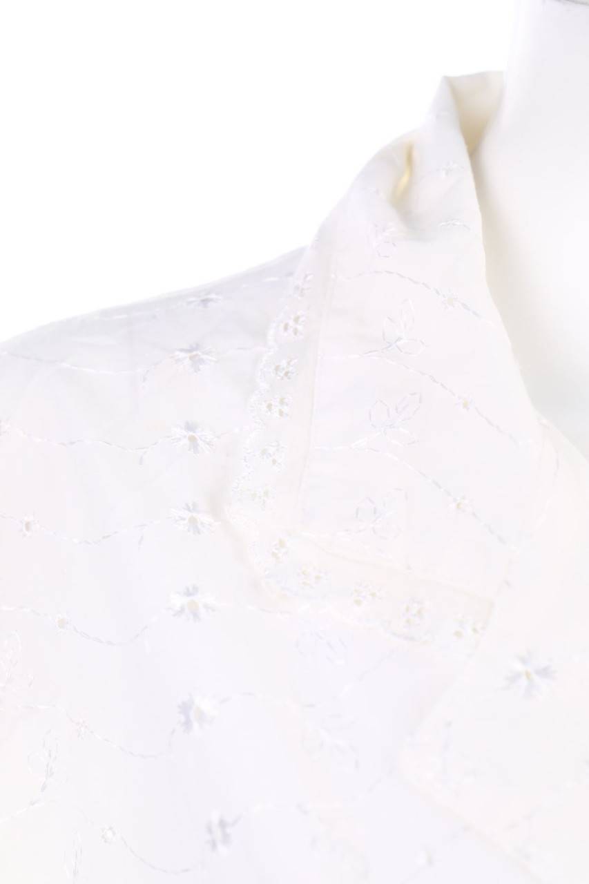 Carou C&A Vintage-Kurzarm-Bluse aus Lochspitze Letzte 3 Tage