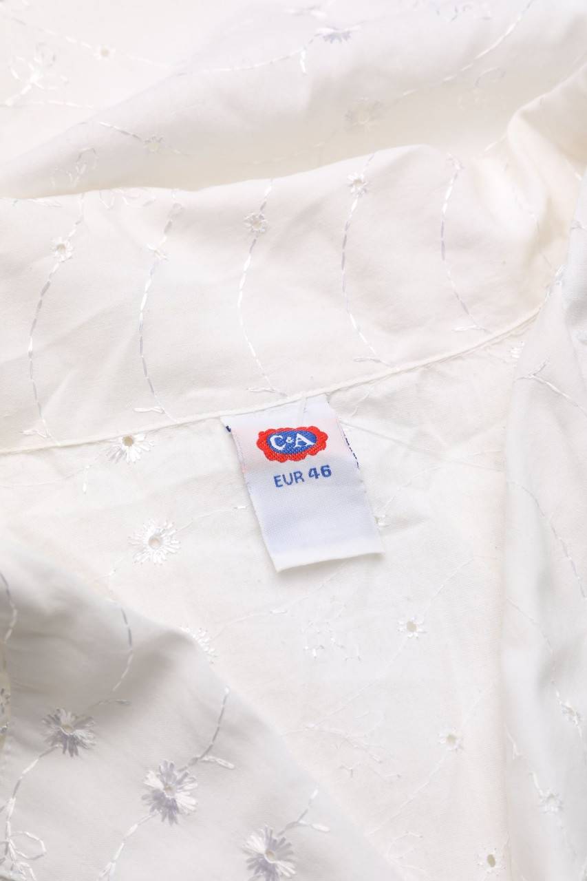 Carou C&A Vintage-Kurzarm-Bluse aus Lochspitze Letzte 3 Tage