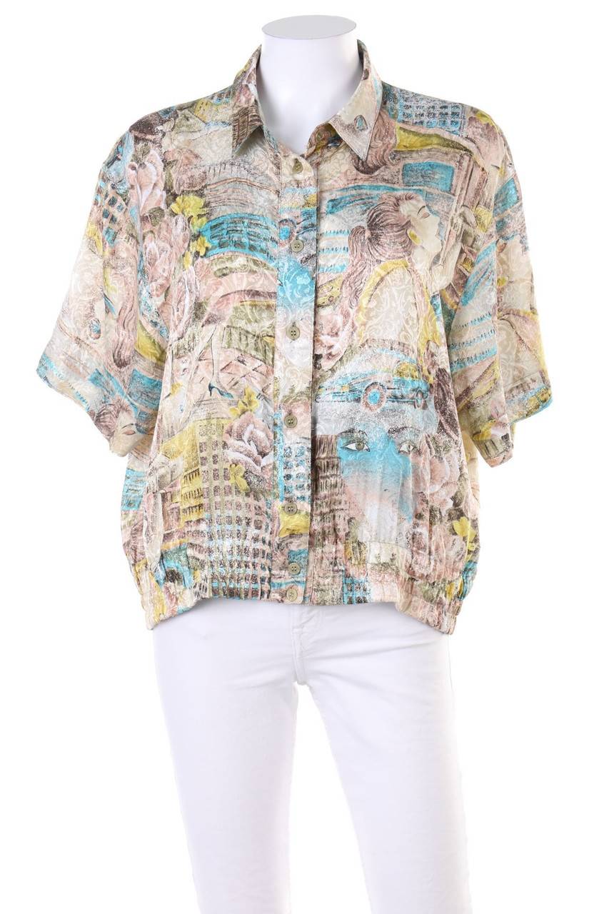 Carou VINTAGE Hemd-Bluse mit kurzem Ärmel Kostenloser Versand international