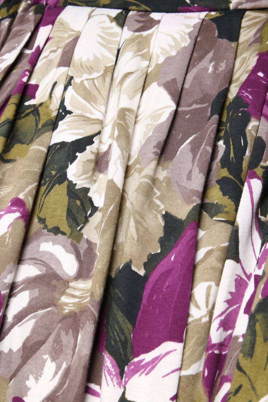 Carou VINTAGE Rock aus reiner Schurwolle mit Blumen-Print Tiefpreis