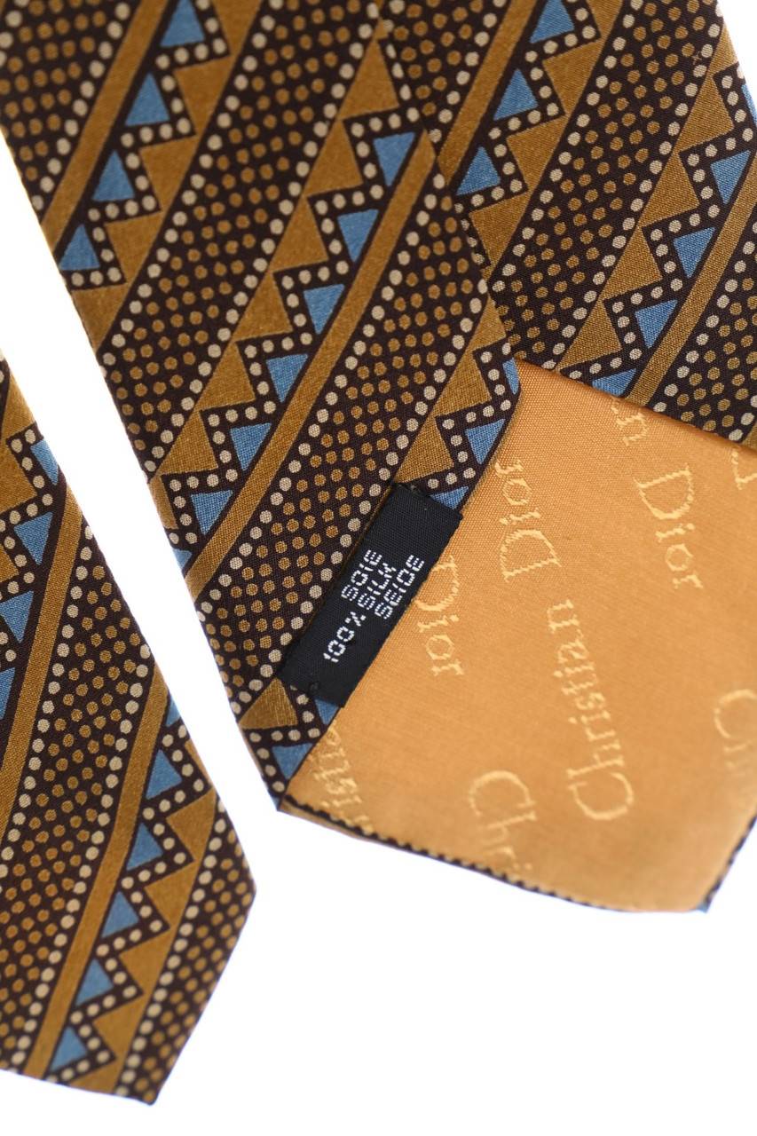 Carou Christian Dior MONSIEUR Seiden-Krawatte mit Geo-Print Bis zu 50% Rabatt
