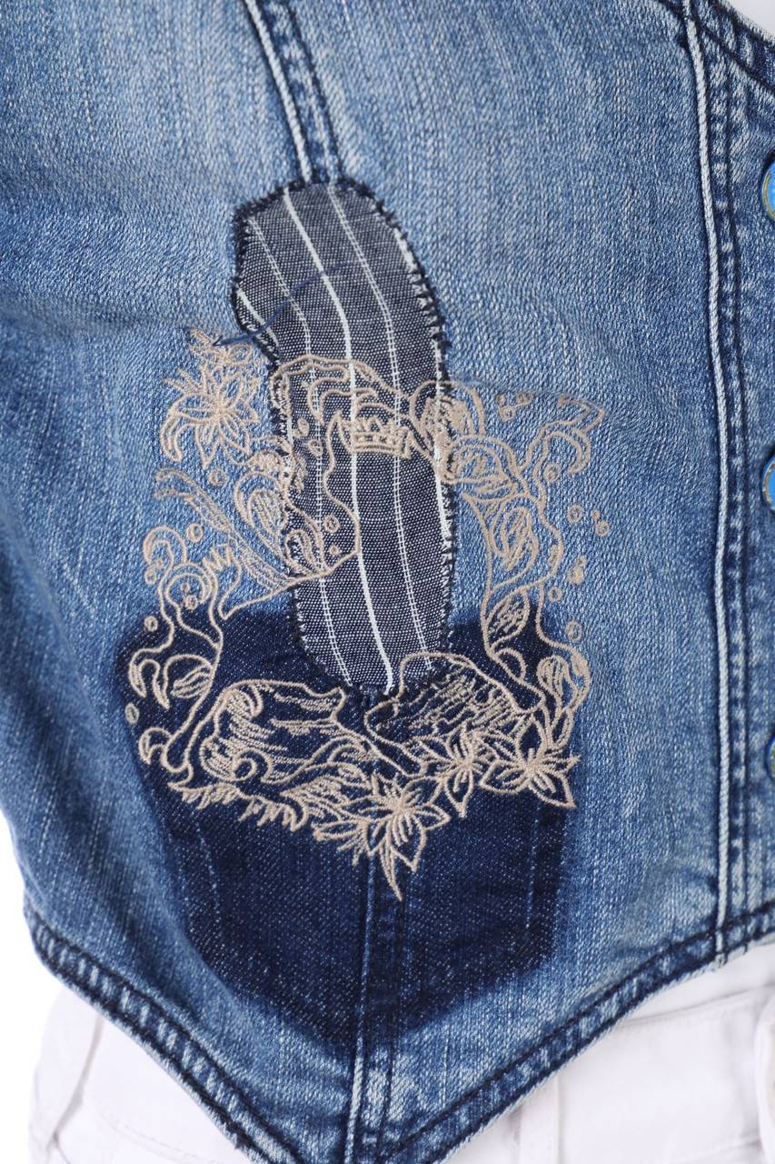 Carou Lois Denim-Weste mit Stickereien Flash Sale