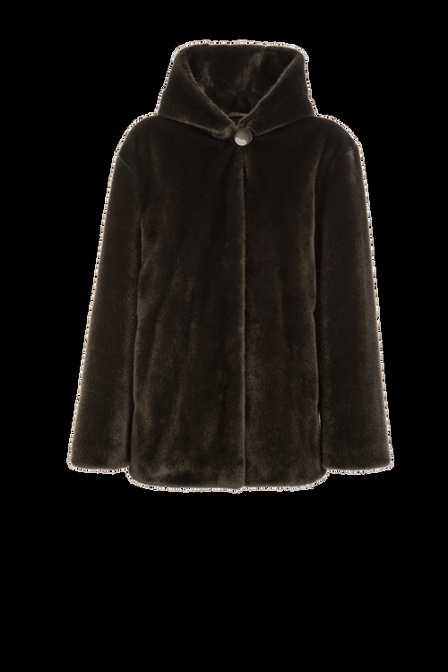 Petite M. Kunstfell Jacke in Dunkel-Oliv Vierteljährliche Förderung