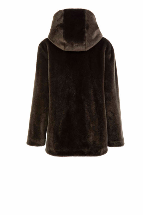 Petite M. Kunstfell Jacke in Dunkel-Oliv Vierteljährliche Förderung