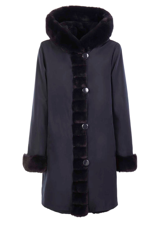 Petite M. Kunstpelz Jacke reversible in Dunkelblau Discount Store für neue Produkte