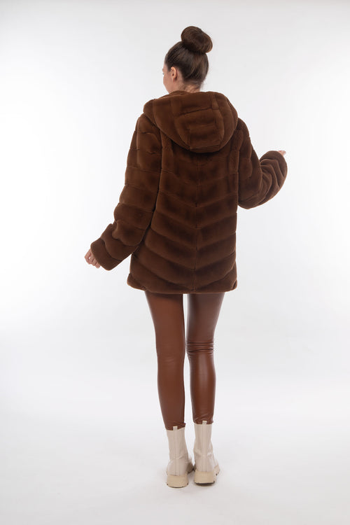 Petite M. Kunstpelz Jacke mit Reissverschluss und Kapuze Hotsell