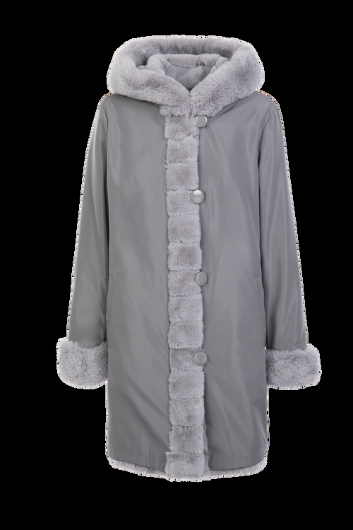 Petite M. Kunstfell WendeJacke in Platinum Grau Sonderangebot