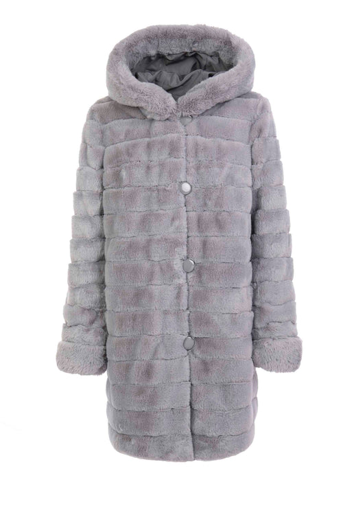 Petite M. Kunstfell WendeJacke in Platinum Grau Sonderangebot