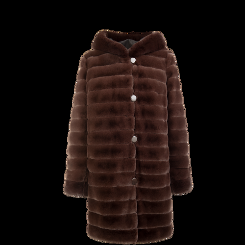 Petite M. Wendemantel mit Kapuze in Kunstfell und Microfaser, Braun/Schwarz Online Shopping
