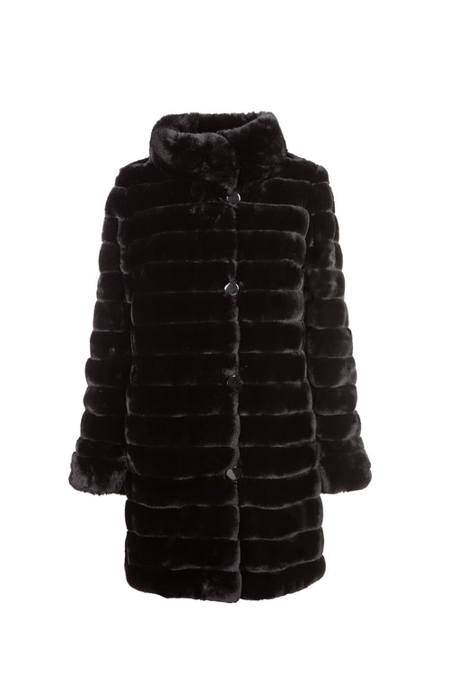 Petite M. Kunstpelz Jacke zum Wenden Schwarz Osterangebot