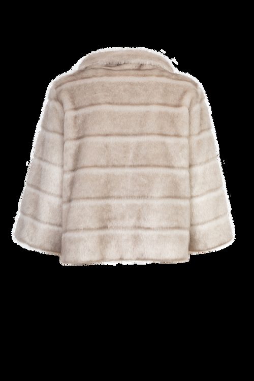 Petite M. Kurze Kunstpelzjacke in Silbergrau Valentinstagsangebot