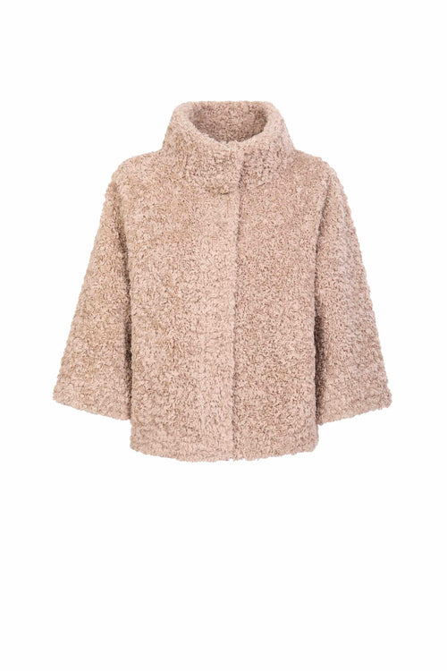 Petite M. Teddyfell Kurze Jacke in Beige Jubiläumsangebot
