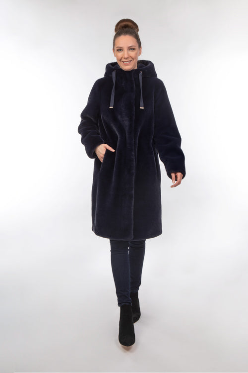 Petite M. Kunstpelz Parka Dunkelblau JETZT KAUFEN