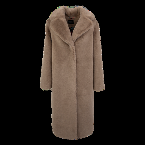 Petite M. Langer Kunstpelz Mantel in Sandfarbe Beige Bis zu 60% Rabatt
