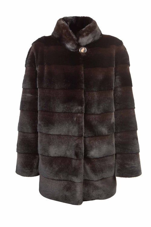 Petite M. Kunstfell Jacke Nerzoptik Schwarzbraun Outlet