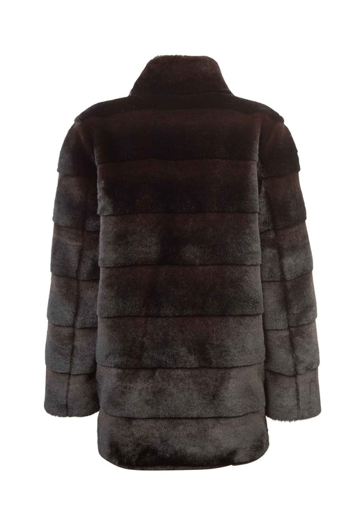 Petite M. Kunstfell Jacke Nerzoptik Schwarzbraun Outlet