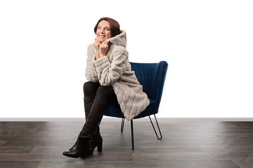 Petite M. Leichte Kunstpelz Jacke mit Kapuze Verkauf