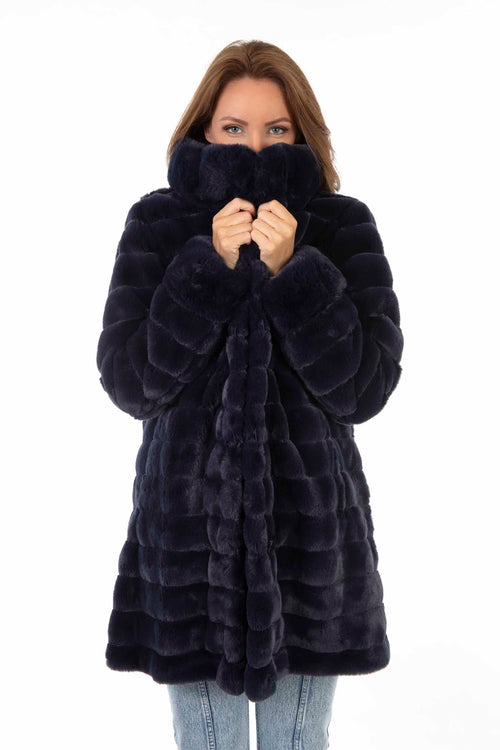 Petite M. Kunstpelz Jacke zum Wenden Blau Meist gekauft