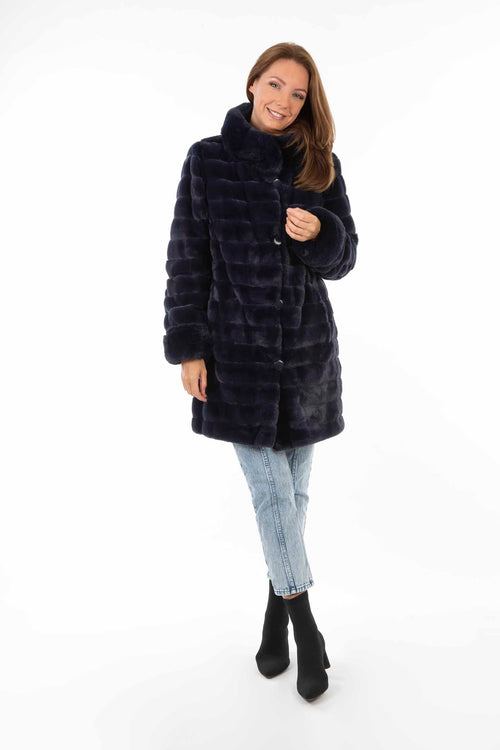 Petite M. Kunstpelz Jacke zum Wenden Blau Meist gekauft
