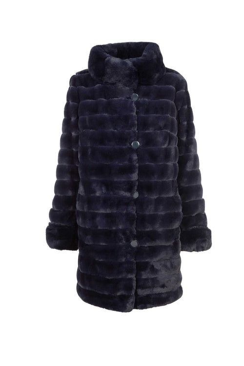 Petite M. Kunstpelz Jacke zum Wenden Blau Meist gekauft