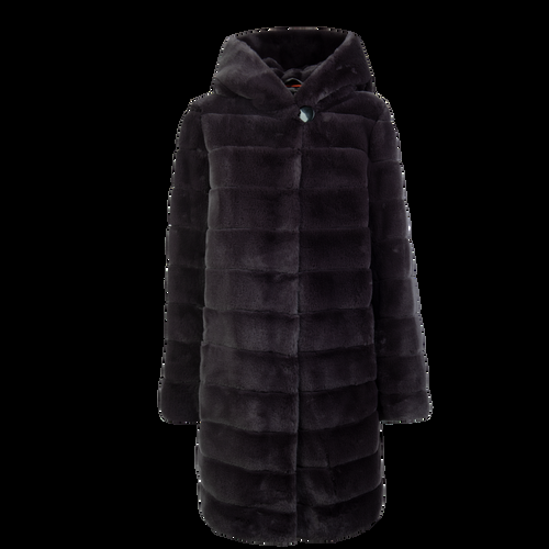 Petite M. Kunstpelz Kurzmantel mit Kapuze in Anthrazit Cyber Monday